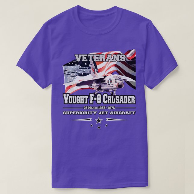 T-shirt Avion à réaction de supériorité aérienne F8 Crusad (Design devant)