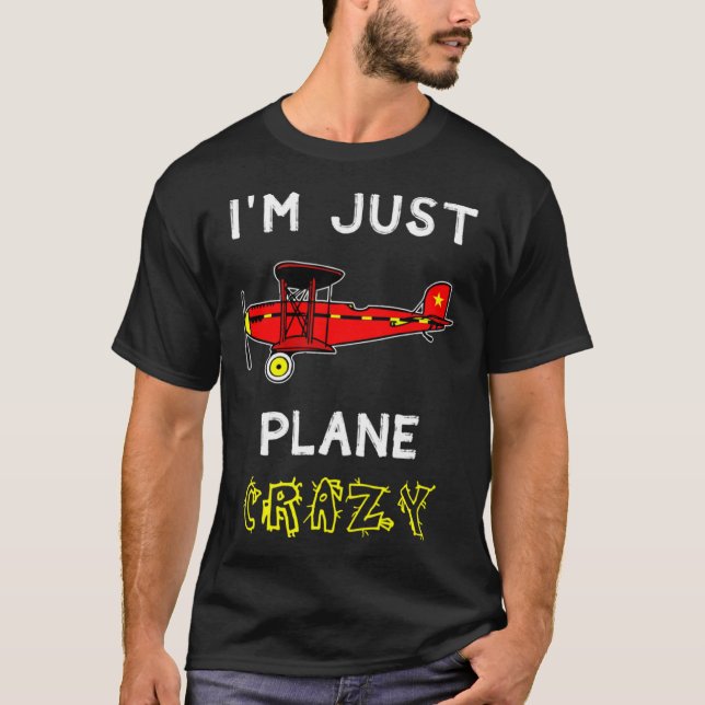 T-shirt Avion Crazy pilote passager (Devant)