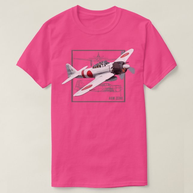 T-shirt Avion de chasse A6M Zero Japonais 2ÈME GUERRE MOND (Design devant)