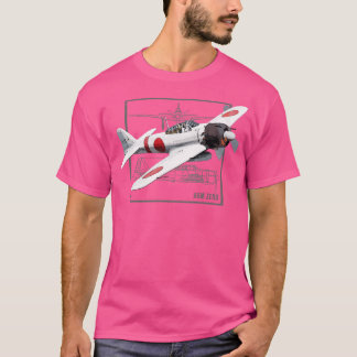 T-shirt Avion de chasse A6M Zero Japonais 2ÈME GUERRE MOND