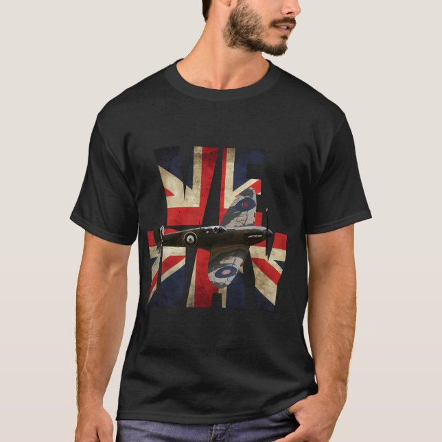 T-shirt Avion de combat 2ème guerre mondiale Spitfire Raf  (Devant)