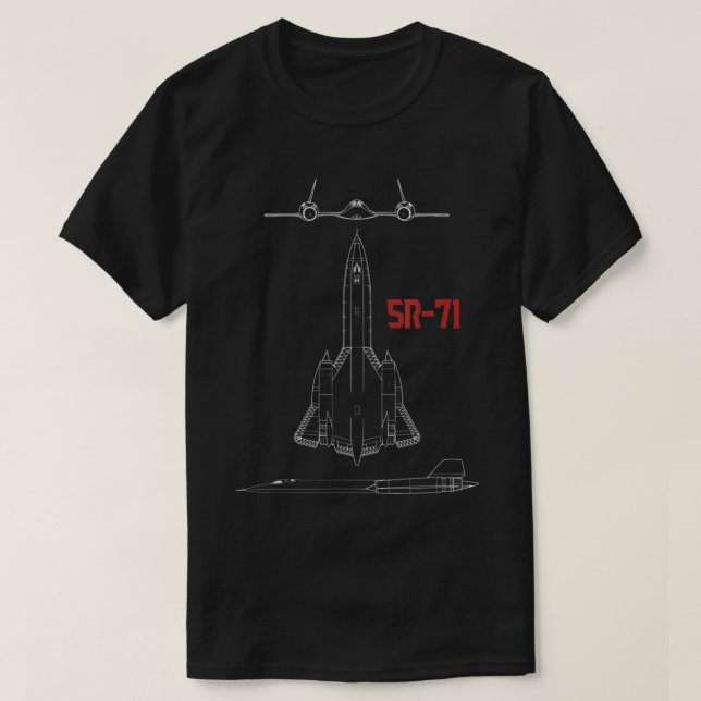 T-shirt Avion Militaire Sr-71 Blackbird Usaf Pilote Gif.p (Design devant)