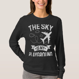 T-shirt Avion Pilote Avion Avion Aviation Le ciel est mon