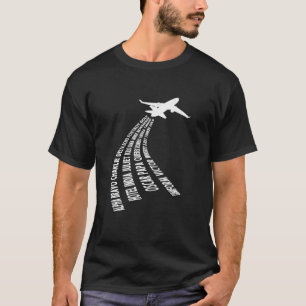 T-shirt Avion Pilote Avion Phonétique Alphabet Wordclou