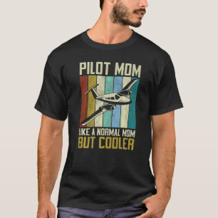 T-shirt Avion Pilote Maman Mère Pilote Vintage Maman Comme