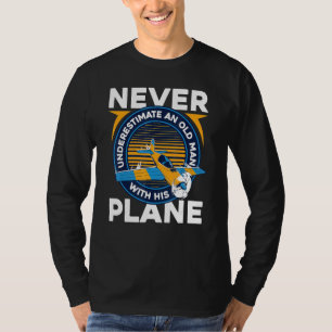 T-shirt Avion Pilote Vol Vieux Homme