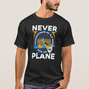 T-shirt Avion Pilote Vol Vieux Homme Premium