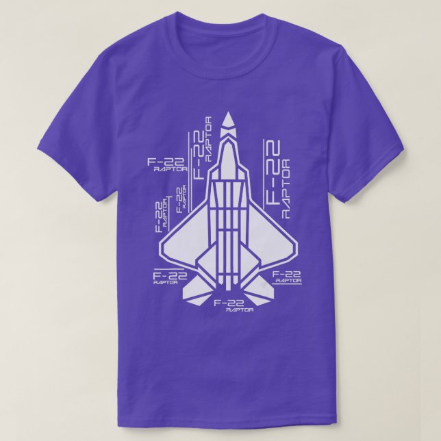 T-shirt Avion Raptor F22 Jet Fighter souvenir et combat (Design devant)