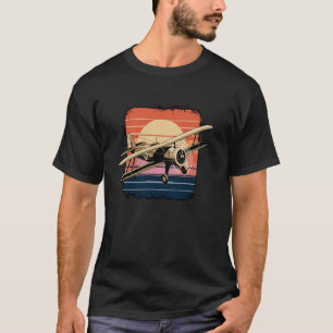 T-shirt Avion Rétro Aviation pour Pilote Hôtesse de l'Air