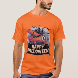 T-shirt Avion volant au-dessus de la bannière joyeuse hall