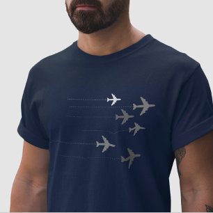 T-shirt avion volant bleu
