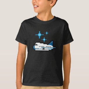 T-shirt Avion volant dans le ciel, mignon, Pixel Cool Art