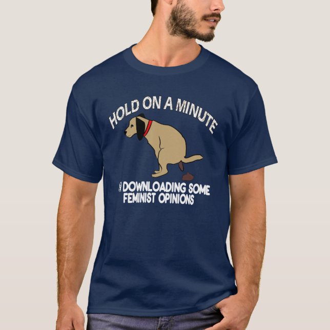 T-shirt Avis drôles de féministe de téléchargement (Devant)