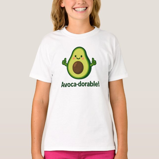 T-shirt Avoca-dorable Cute Green Avocado Design (Devant)