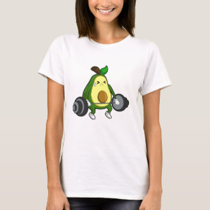 T-shirt Avocado à Fitness avec Barbell