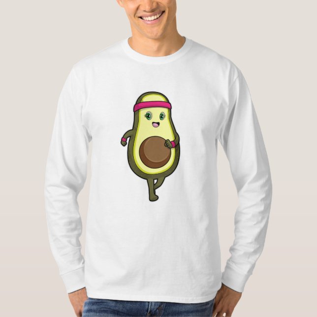T-shirt Avocado à Jogging avec Headband (Devant)