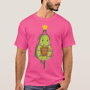 T-shirt Avocado Christmas Tree Lights Xmas Coût végétarien