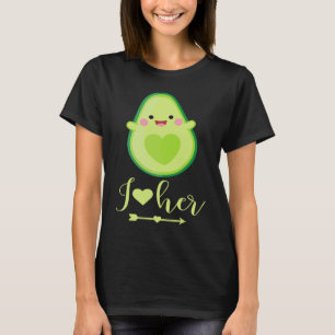 T-shirt Avocado Couple I Love You Partner Valentine's Day