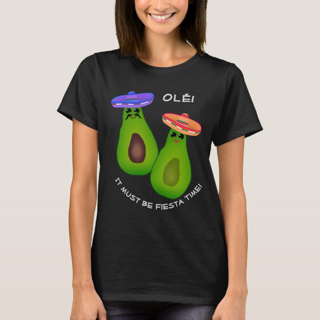 T-shirt Avocado Couple w Sombreros (Devant)