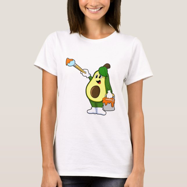 T-shirt Avocado en peintre avec pinceau (Devant)