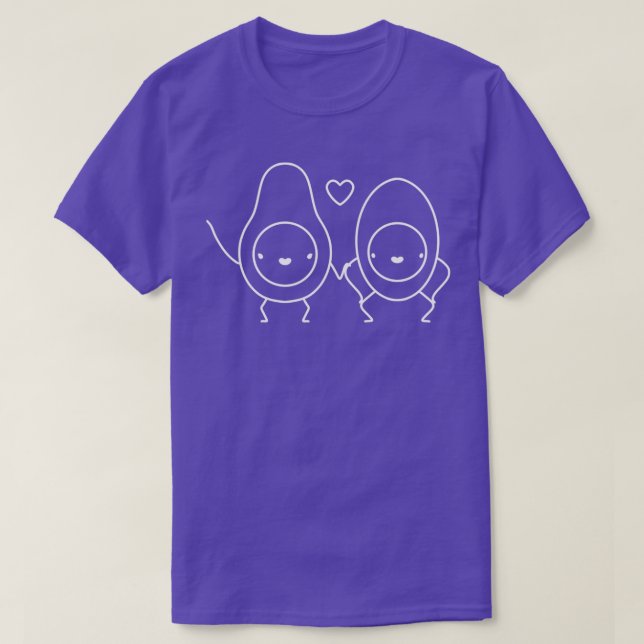 T-shirt Avocado et oeuf Les amoureux juste blanc (Design devant)