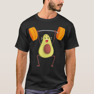 T-shirt Avocado exercice avec barbell drôle m'installer