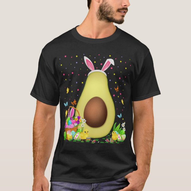 T-shirt Avocado Fruit Easter Oeuf Hunt Bunny Avocado Pâque (Devant)