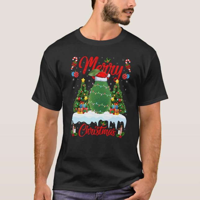 T-shirt Avocado Fruit Lights Xmas Tree Santa Avocado Chris (Devant)
