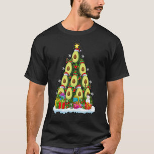 T-shirt Avocado Fruit Lover Xmas Lights Drôle Avocado Chri