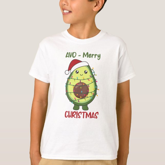 T-shirt Avocado illuminations de Noël Drôle Avocados (Devant)