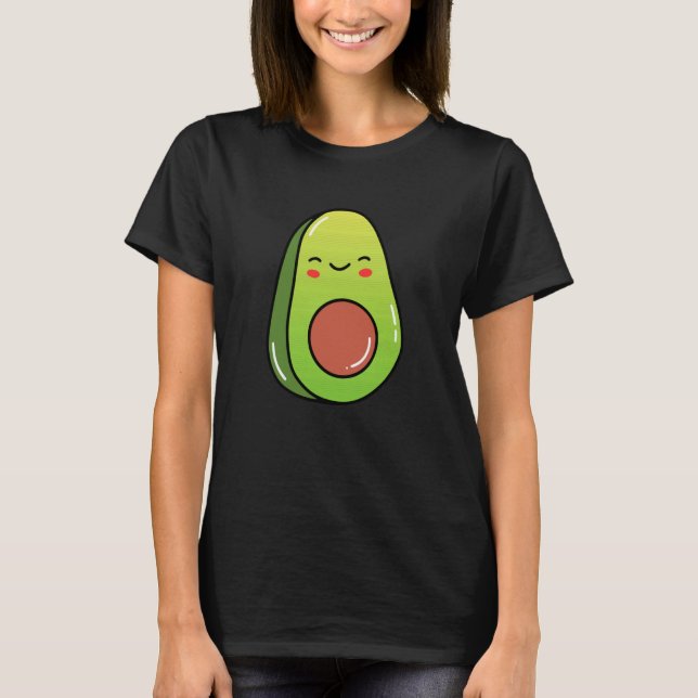 T-shirt Avocado Kawaii Cute Funny (Devant)