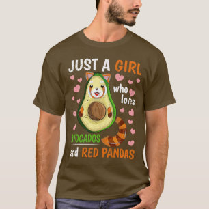 T-shirt Avocado Lover Girls Chinese Animal mignonne Red Pa