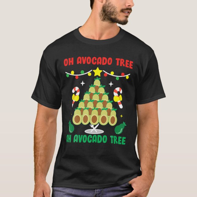 T-shirt Avocado Tree Drôle Nourriture Vegan Cadeau de Noël (Devant)