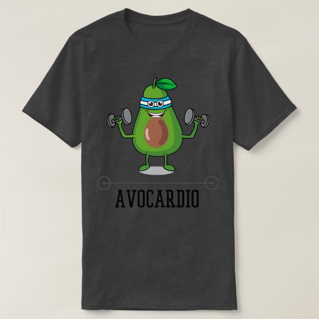 T-shirt Avocardio Funny Avocado Doing Cardio (Design devant)
