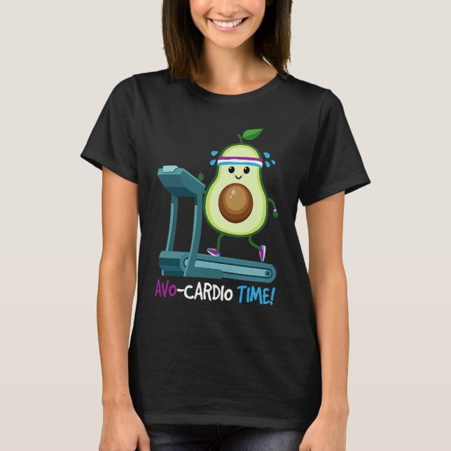 T-shirt Avocardio Time! Avocado Cardio Jogging Vegan Fitne (Devant)