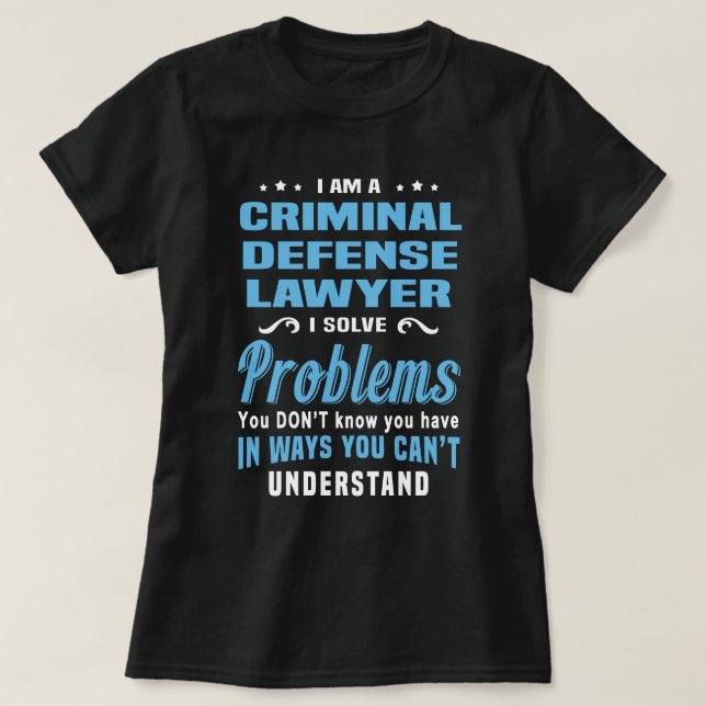 T-shirt Avocat de la défense criminelle (Design devant)