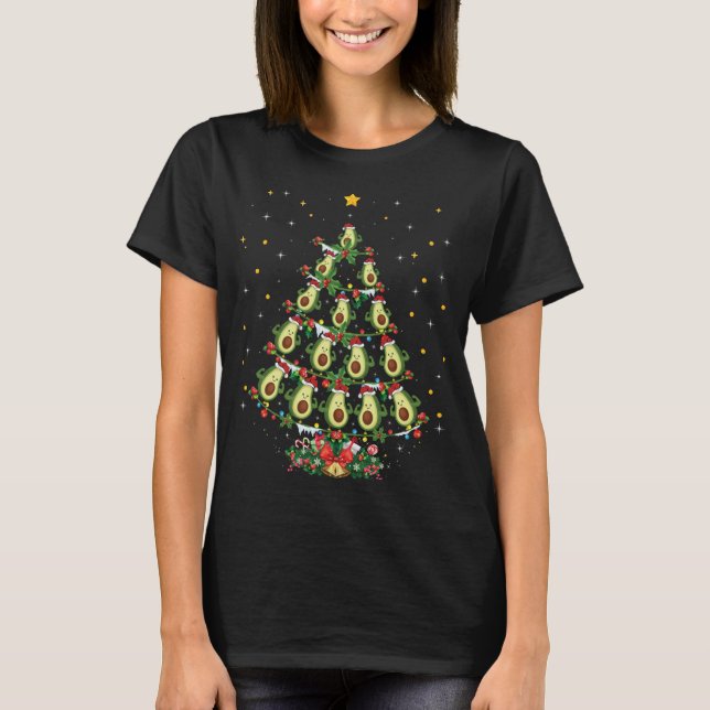 T-shirt Avocat Fruit Lover Xmas Santa Hat Avocado Christm (Devant)