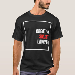 T-shirt avocat intelligent créatif avec texte blanc et rou