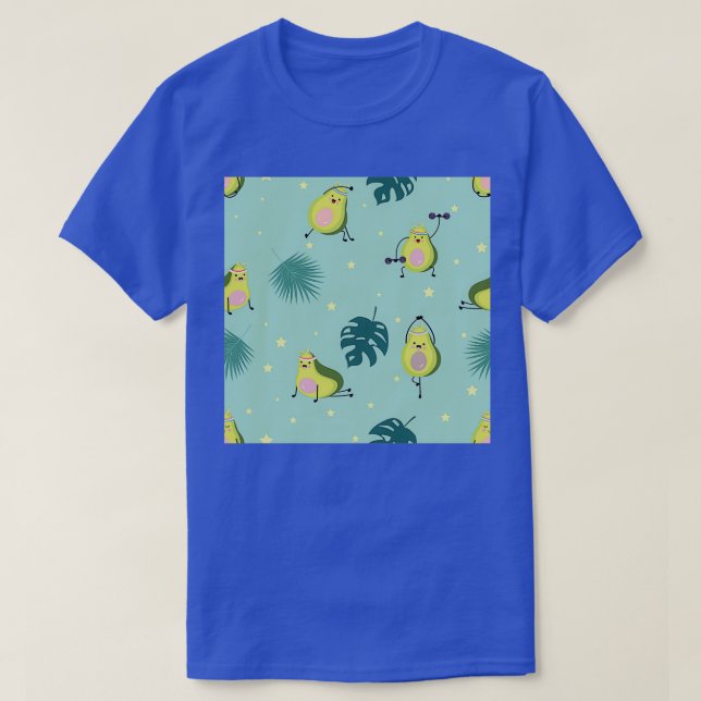 T-shirt Avocat vert transparent avec feuille et étoile (Design devant)