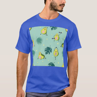 T-shirt Avocat vert transparent avec feuille et étoile