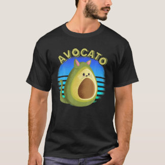 T-shirt Avocato Funny Cute Cat Avocado Don Pour Vegan Et