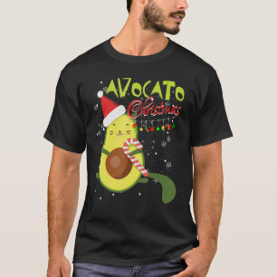 T-shirt Avocato Funny Cute Cat Avocado Vegan Gif de Noël