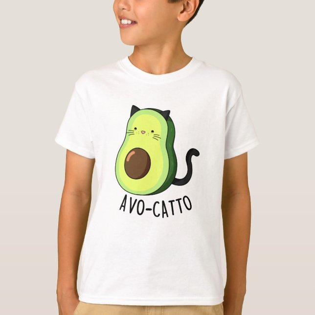 T-shirt Avocatto Drôle Avocado Pun de chat (Devant)