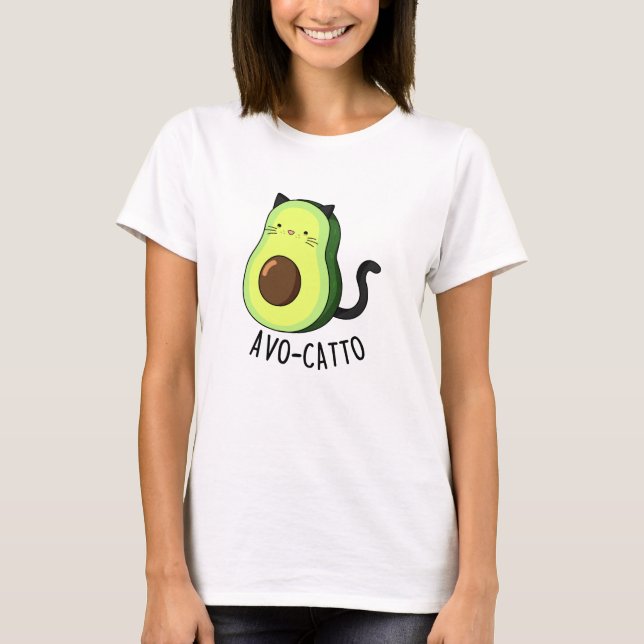 T-shirt Avocatto Drôle Avocado Pun de chat (Devant)