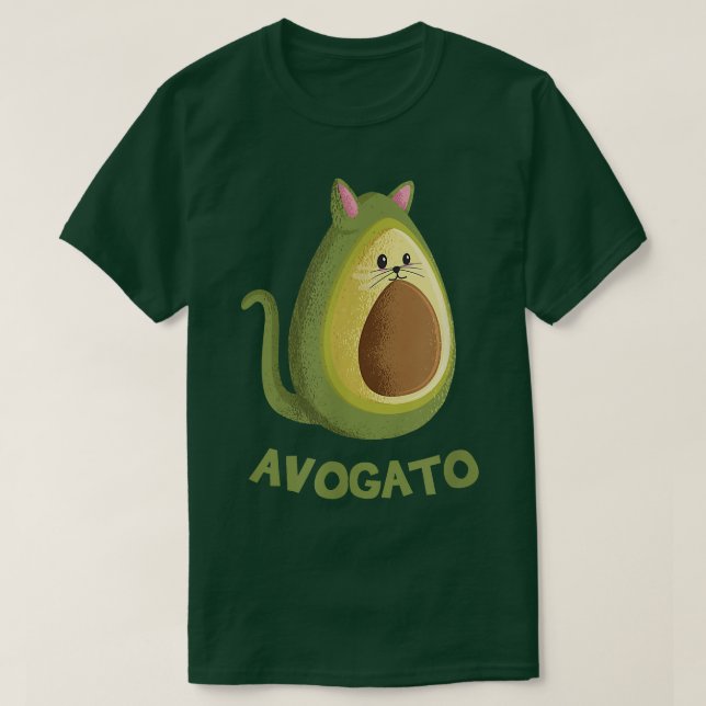 T-shirt Avogato Funny Avocado Cat mignonne face graphique (Design devant)