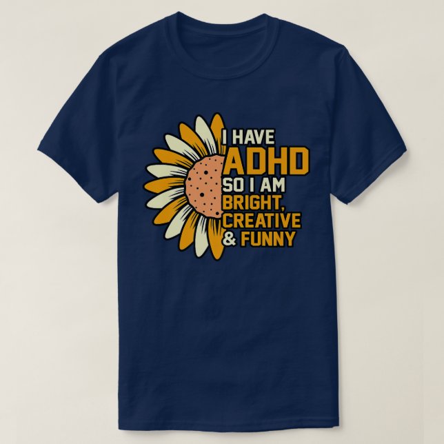 T-shirt Avoir TDAH Orange Ribbon Handicap Sensibilisation (Design devant)