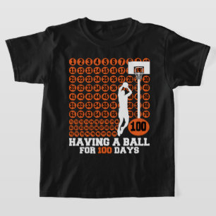 T-shirt Avoir une balle pour 100 jours de basket-ball Mile
