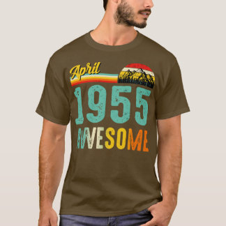 T-shirt Avril 1955 Chemise Cadeau Anniversaire Vintage Avr