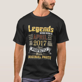 T-shirt Avril 2017 5 Ans 5 Anniversaires Légendes Sont Nés