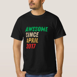 T-shirt Avril 2017 Anniversaire Tee - Retro Distressed Des
